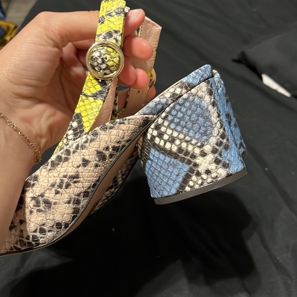 J Crew NWT Snakeskin Slingback Heels - Picture 6 of 7